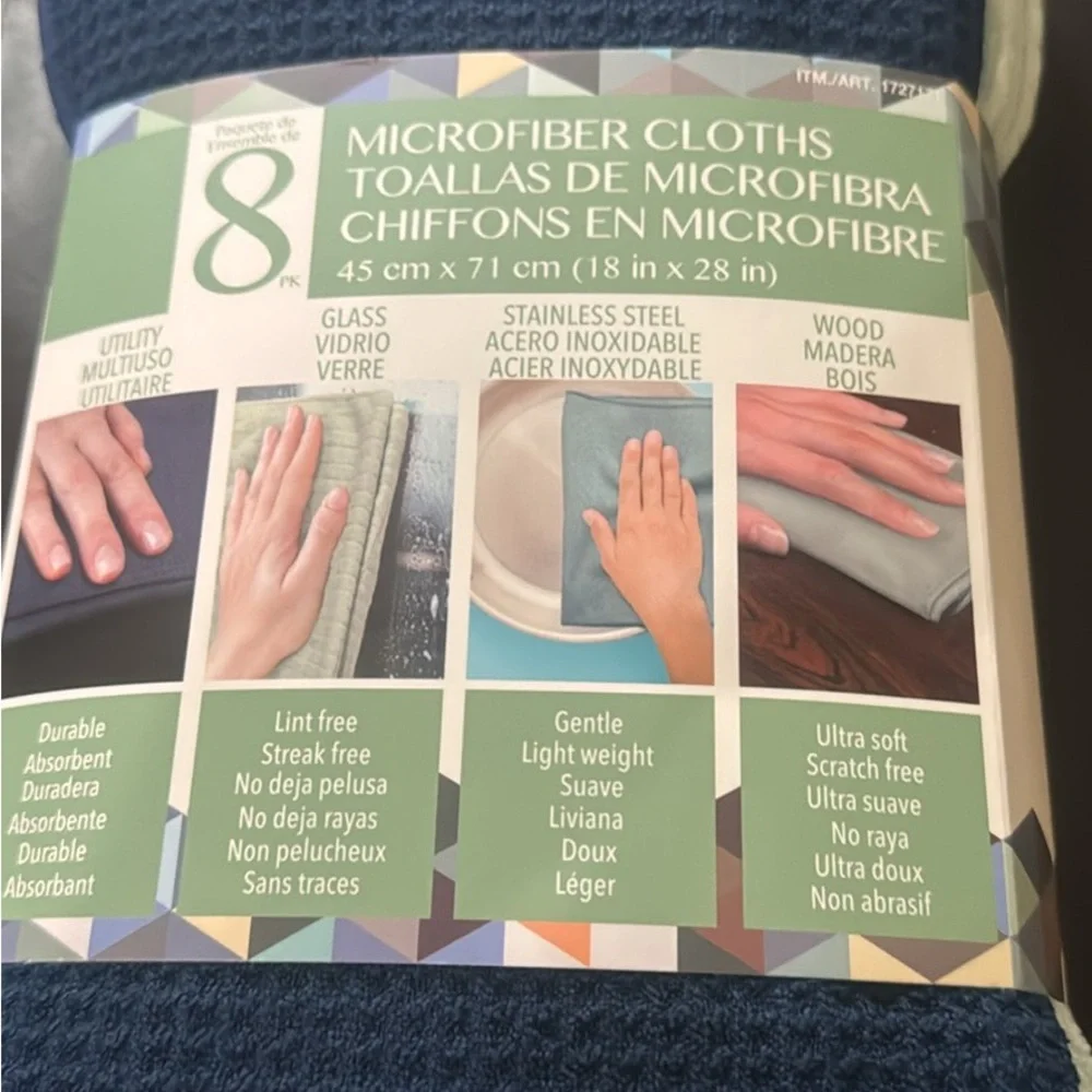 Utility Microfiber Cloths - 8 Pack - Gray and Green